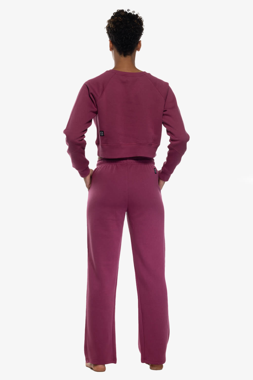 Cora Fleece Straight Leg Sweatpants - Plum