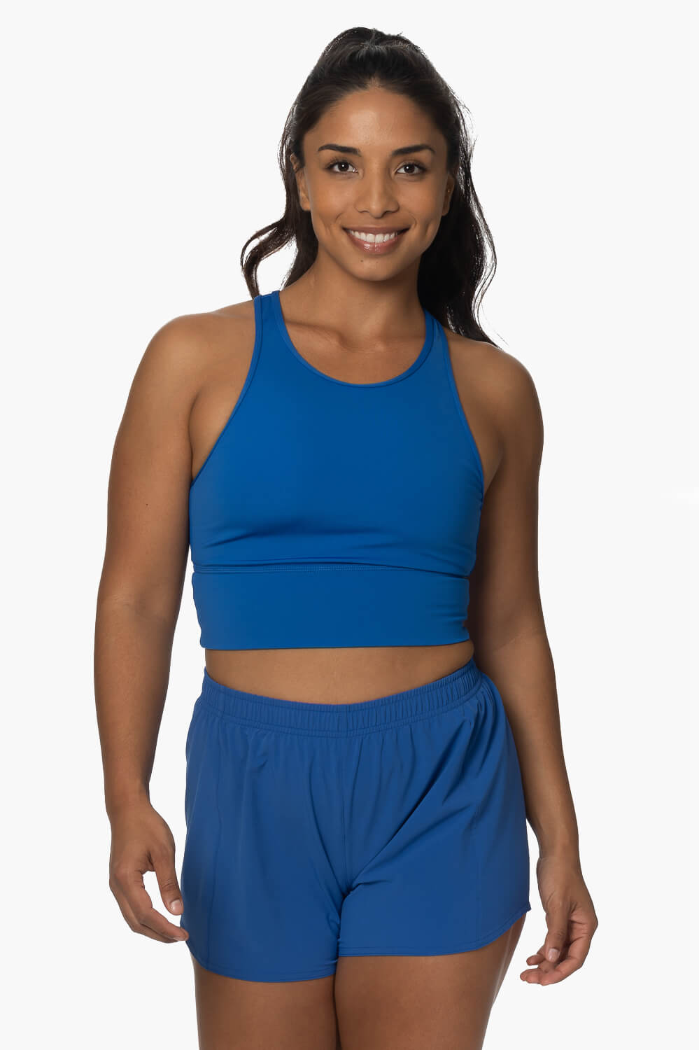 Janie High Waisted Run Short - Olympia Blue