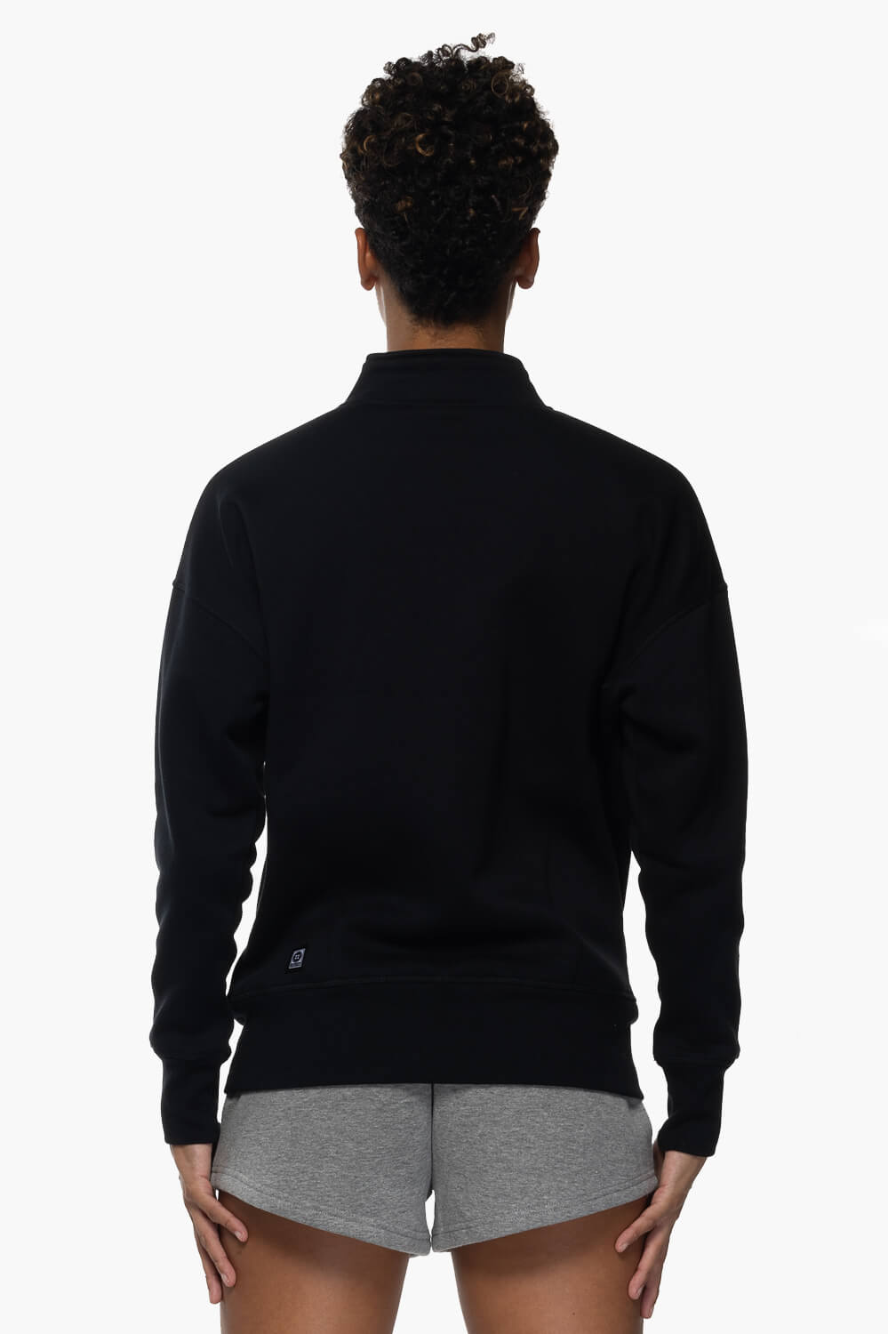 Eliza 1/4 Zip Fleece Pullover Sweatshirt - Black