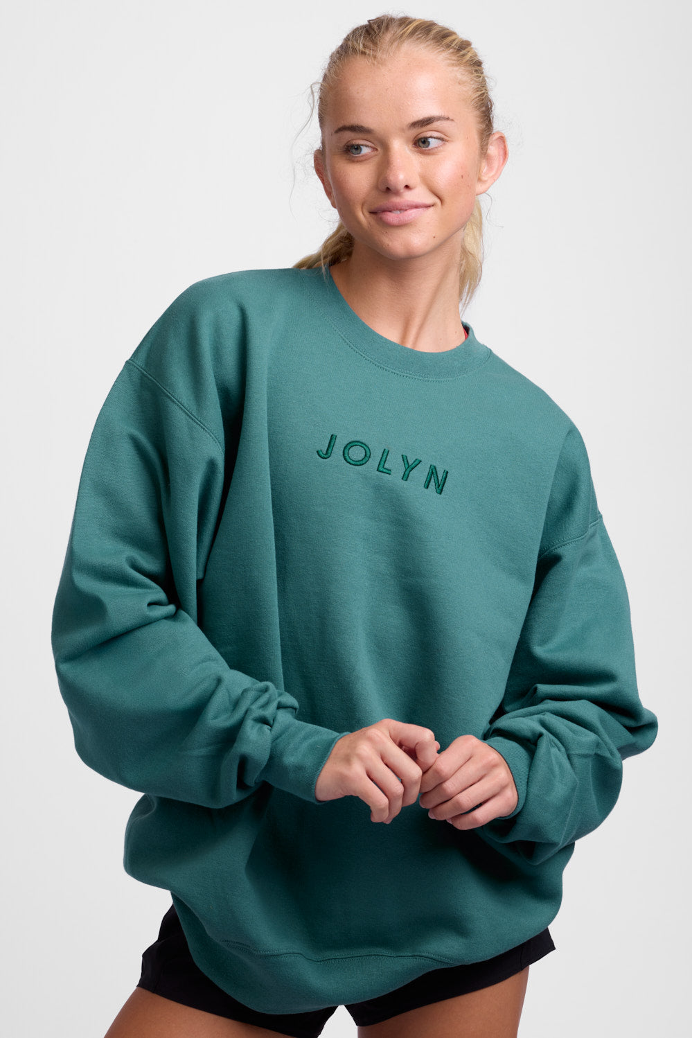 Roxanne Oversized Fleece Crewneck - Cactus