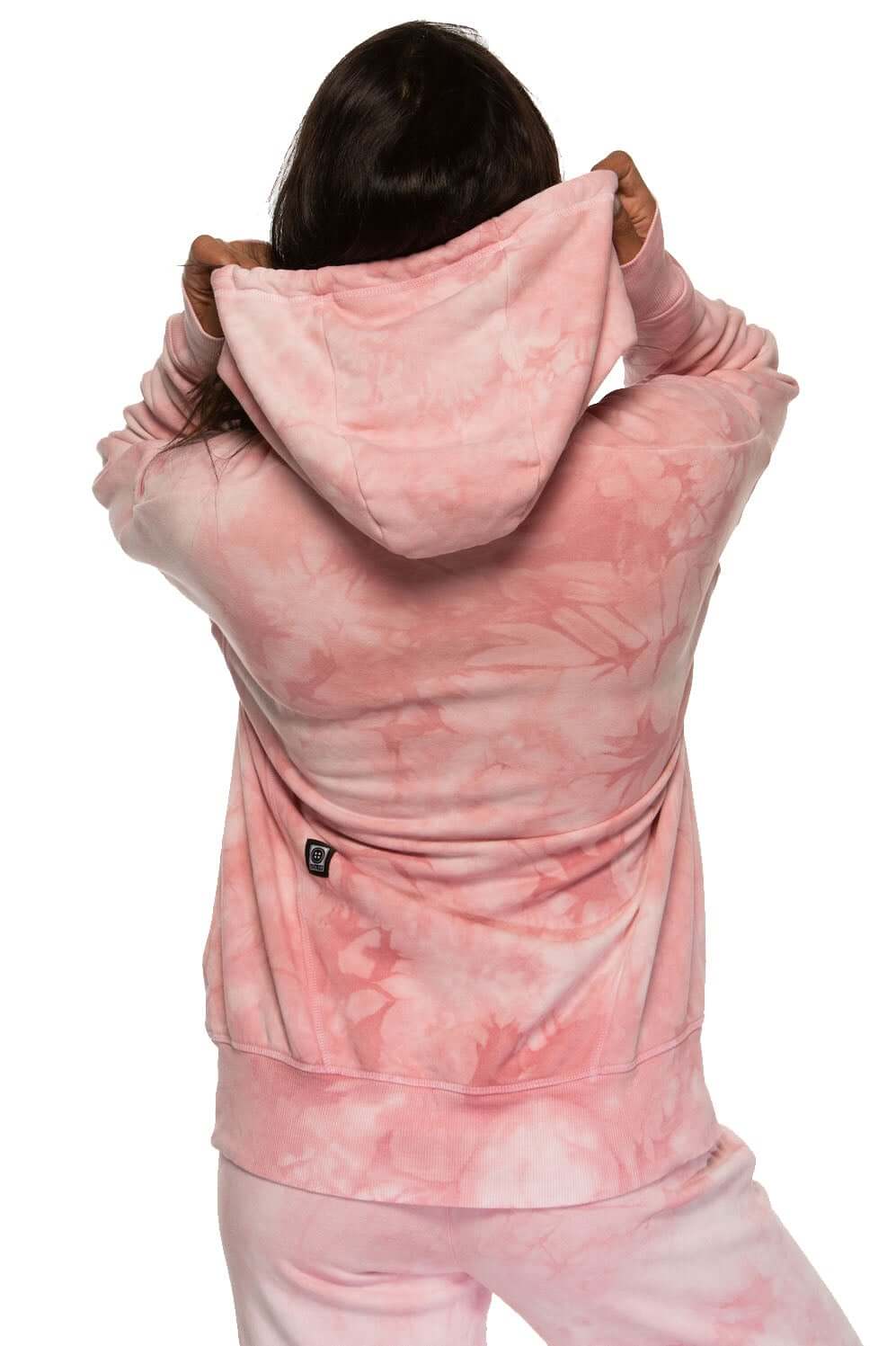  Dawn Fleece Hoodie Sweatshirt - Pink Tie Dye