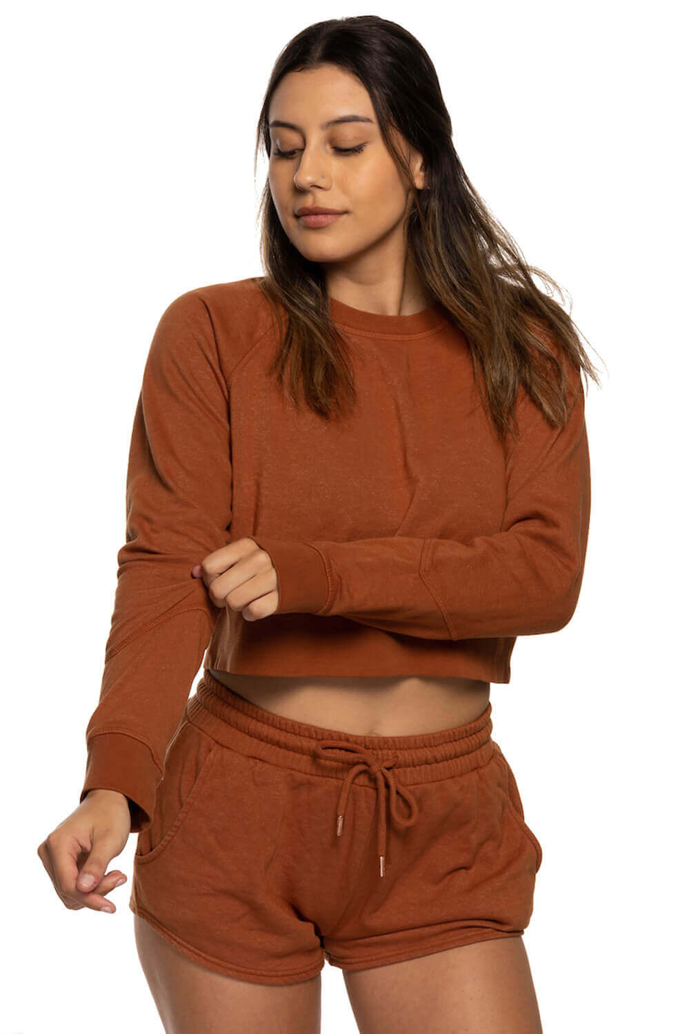  Brynn Cropped Fleece Crewneck