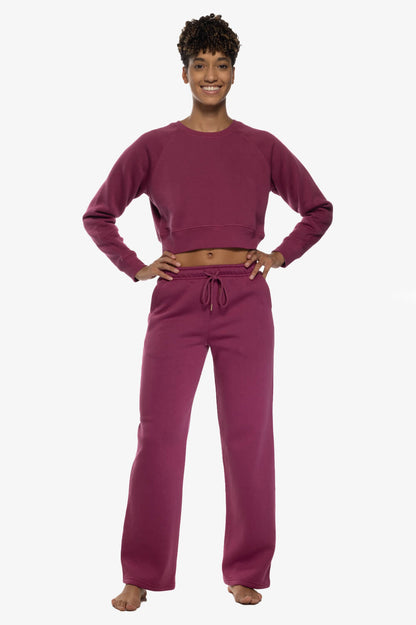  Cora Fleece Straight Leg Sweatpants - Plum