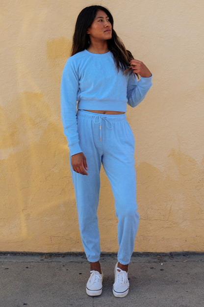  Evie Terry Cloth Sweatpant - Sky