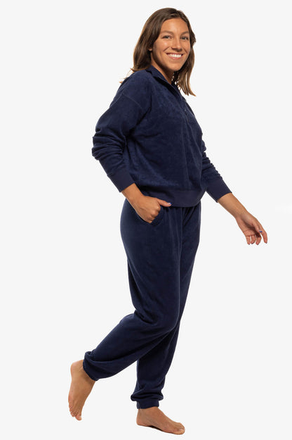  Evie Terry Cloth Sweatpant - Navy