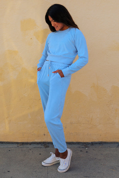  Evie Terry Cloth Sweatpant - Sky