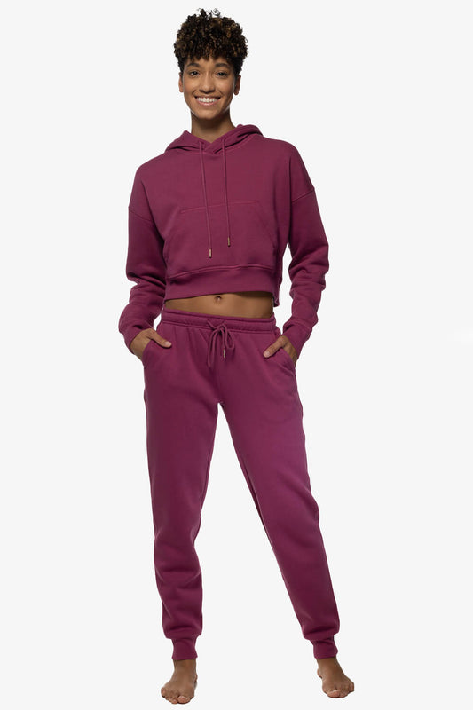  Juliet Fleece Cuffed Sweatpants - Plum