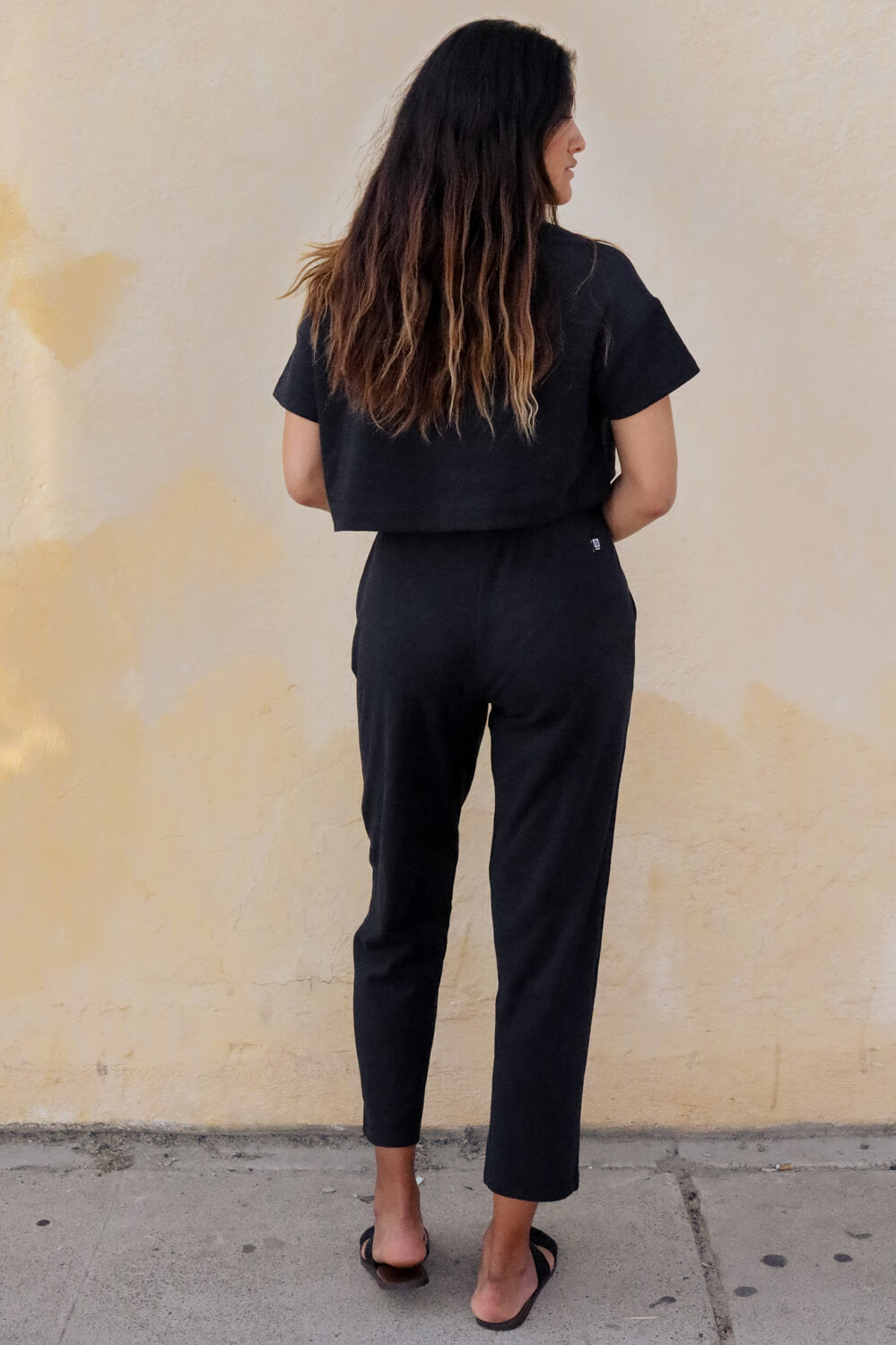  Kayla Straight Leg Terry Sweatpant - Black
