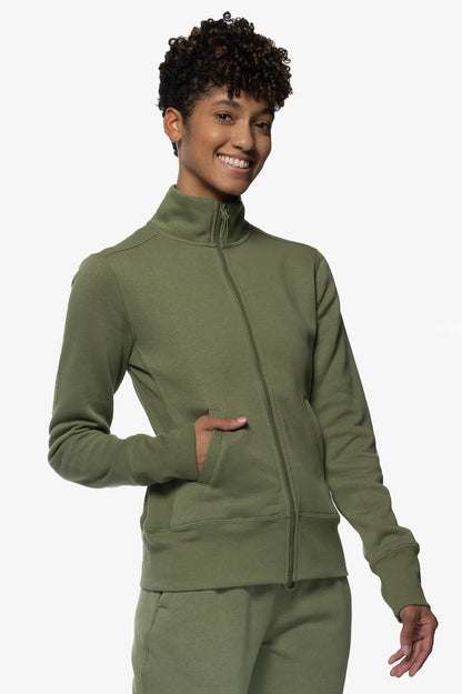  Audrey Zip Up Fleece Jacket - Moss