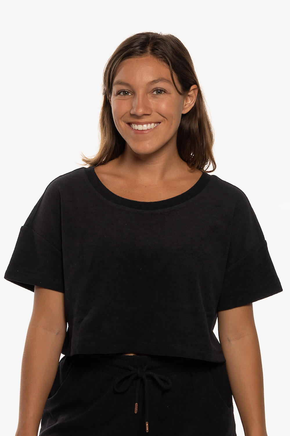  Blaire Cropped Terry Cloth Tee
