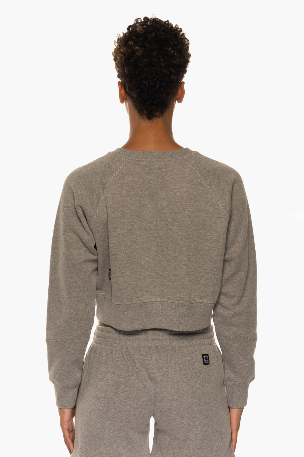  Brynn Cropped Fleece Crewneck - Heather Grey