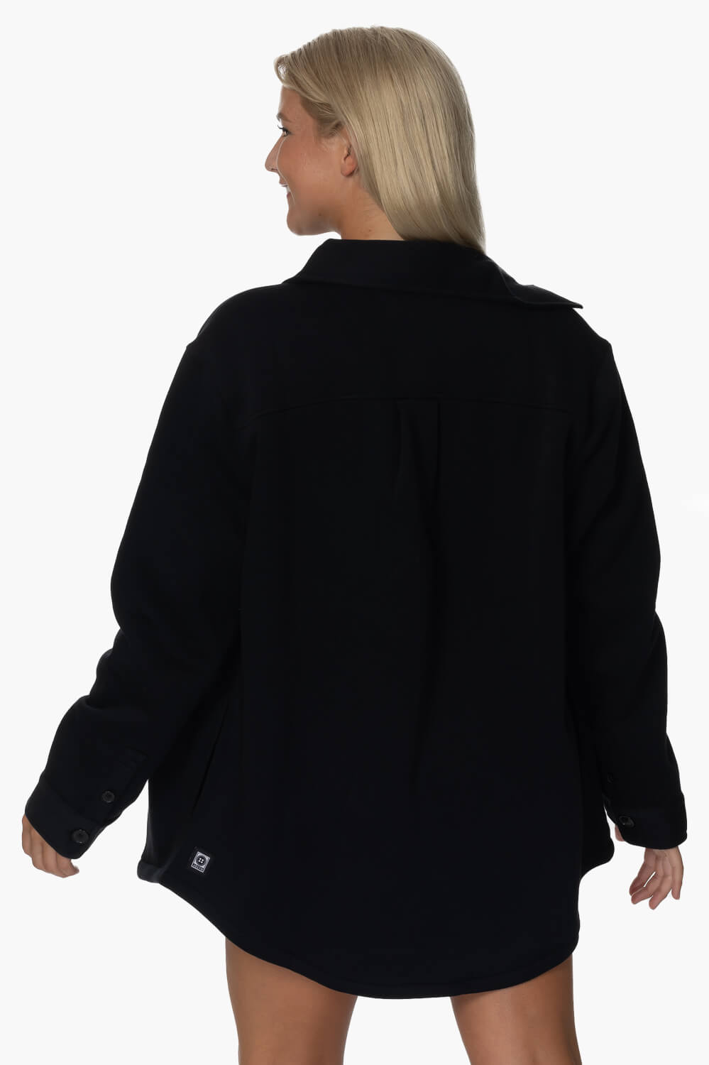  April Fleece Button Up - Black