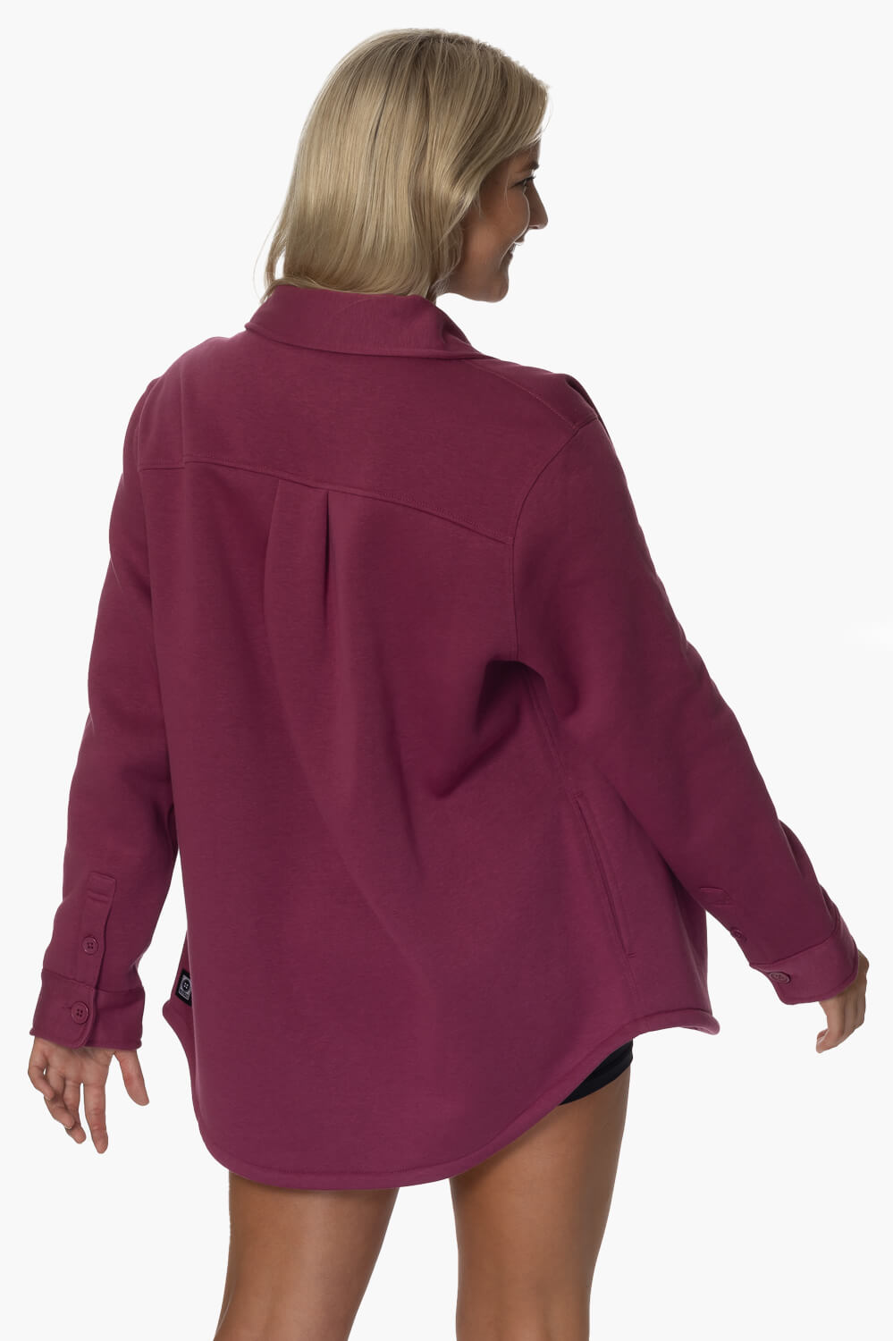  April Fleece Button Up - Plum