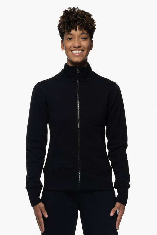  Audrey Zip Up Fleece Jacket - Black
