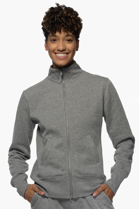  Audrey Zip Up Fleece Jacket - Heather Grey