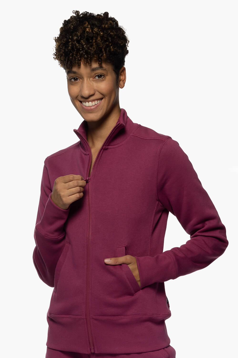  Audrey Zip Up Fleece Jacket - Plum
