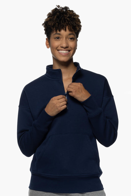  Eliza 1/4 Zip Fleece Pullover Sweatshirt - Shadow