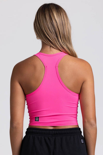  Rochelle Basic Crop Top - Electric Pink