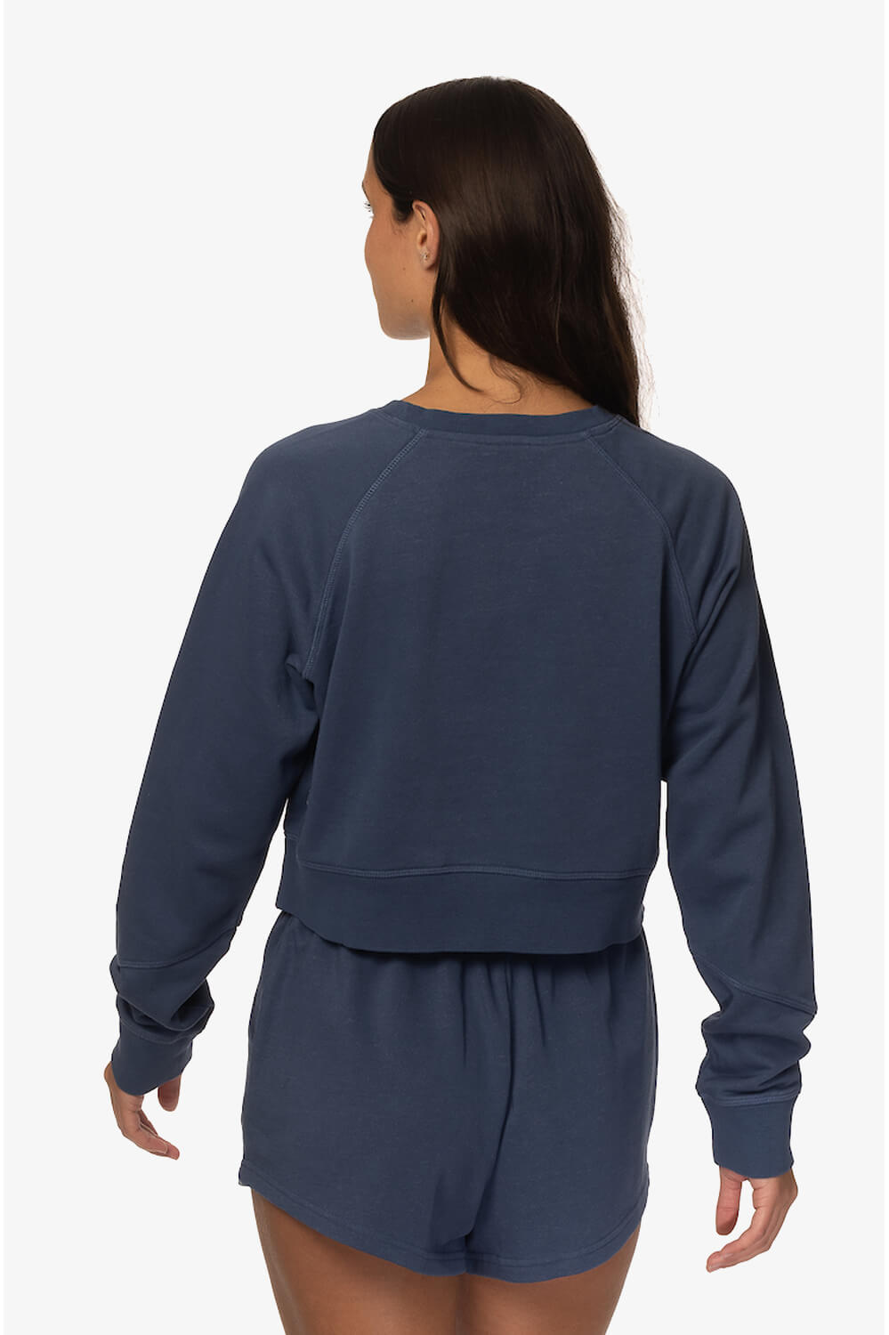  Brynn Cropped French Terry Crewneck - Laguna
