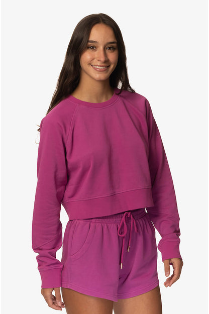  Brynn Cropped French Terry Crewneck - Leucadia