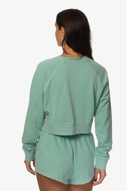  Brynn Cropped French Terry Crewneck - Newport