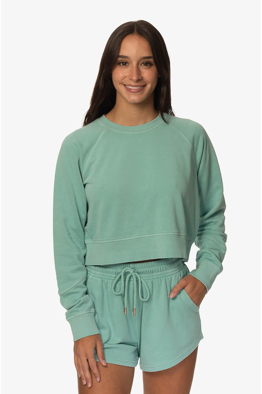 Brynn Cropped French Terry Crewneck - Newport