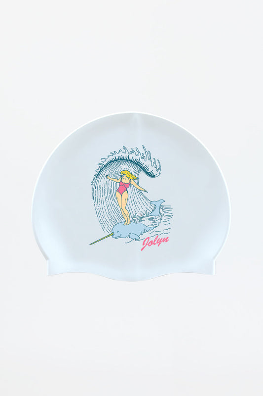  Silicone Swim Cap - Narwhal Surfer