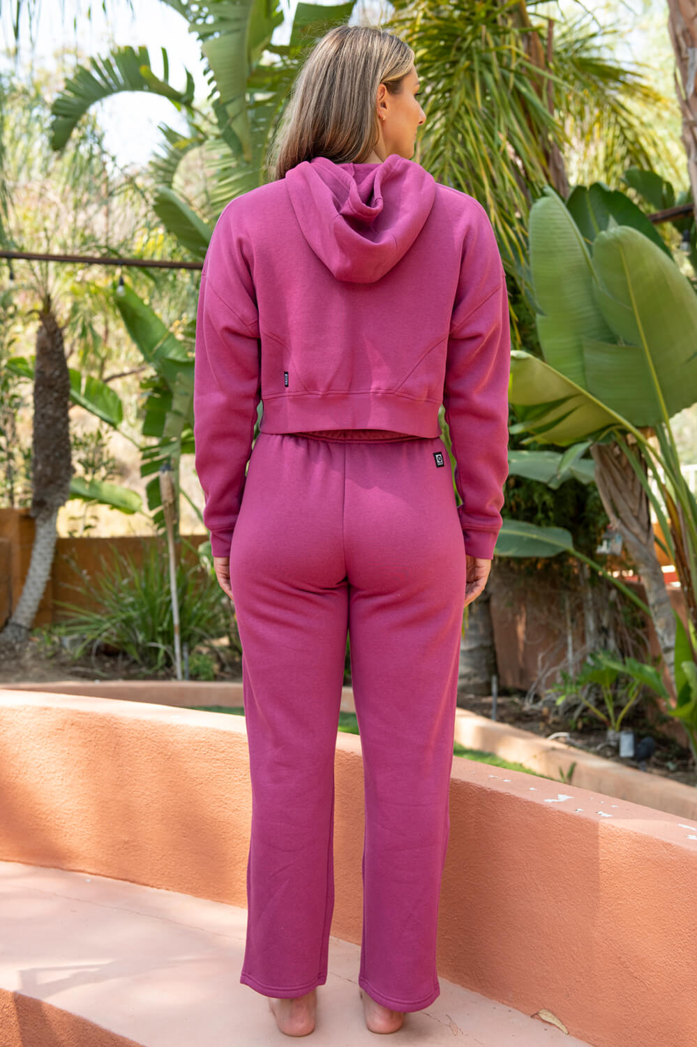  Cora Fleece Straight Leg Sweatpants - Plum