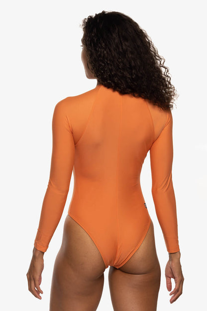  Paloma Long Sleeve Zip-Up Surf One Piece - Sahara