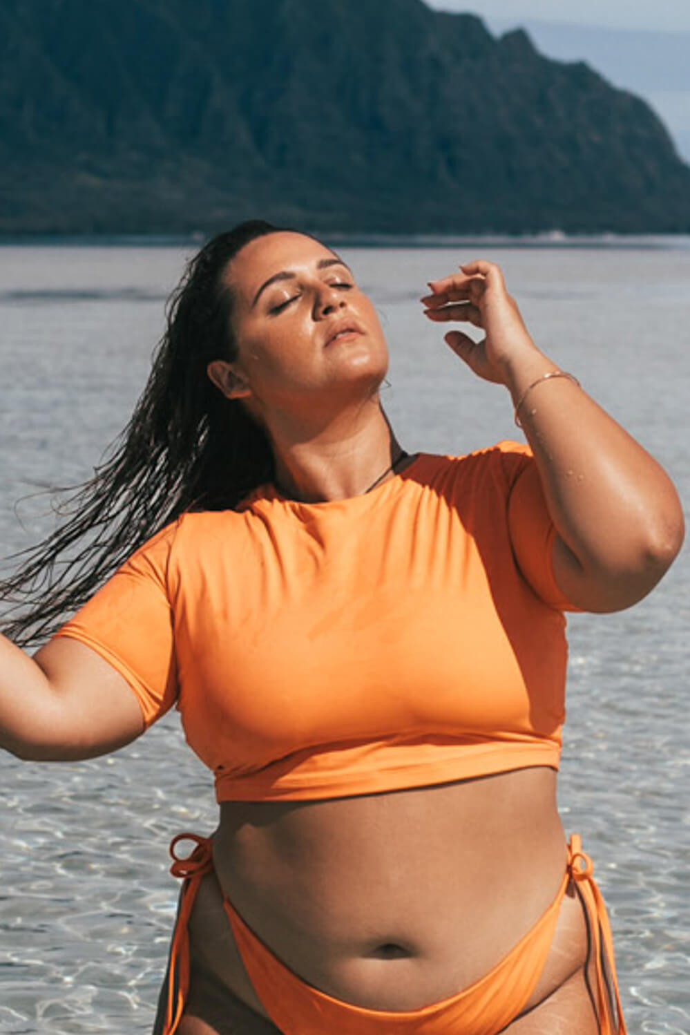  Aurora Short Sleeved Crop Rashie - Volcano