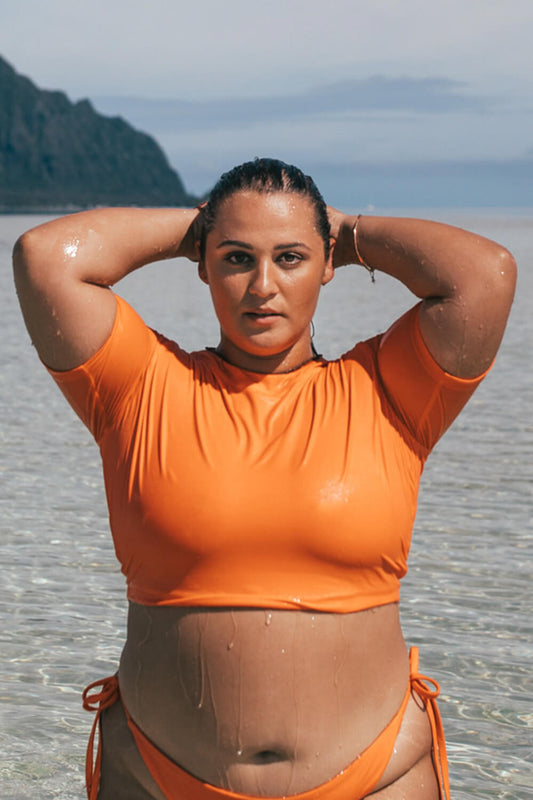  Aurora Short Sleeved Crop Rashie - Volcano